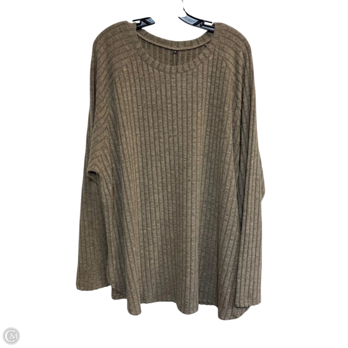 Top Long Sleeve Basic By Ficerd In Taupe