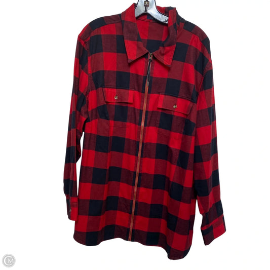 Jacket Shirt By Chaps In Red, Size: 2x