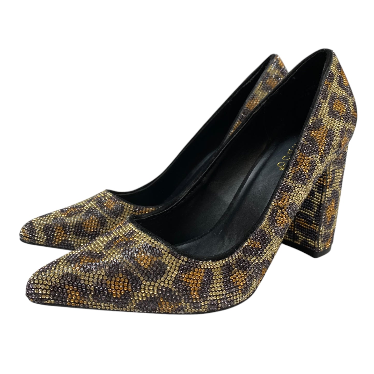 Shoes Heels Block By Bamboo In Animal Print, Size: 7.5