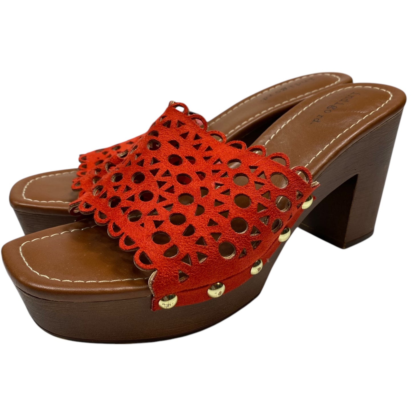 Sandals Heels Block By Indigo In Red, Size: 7.5