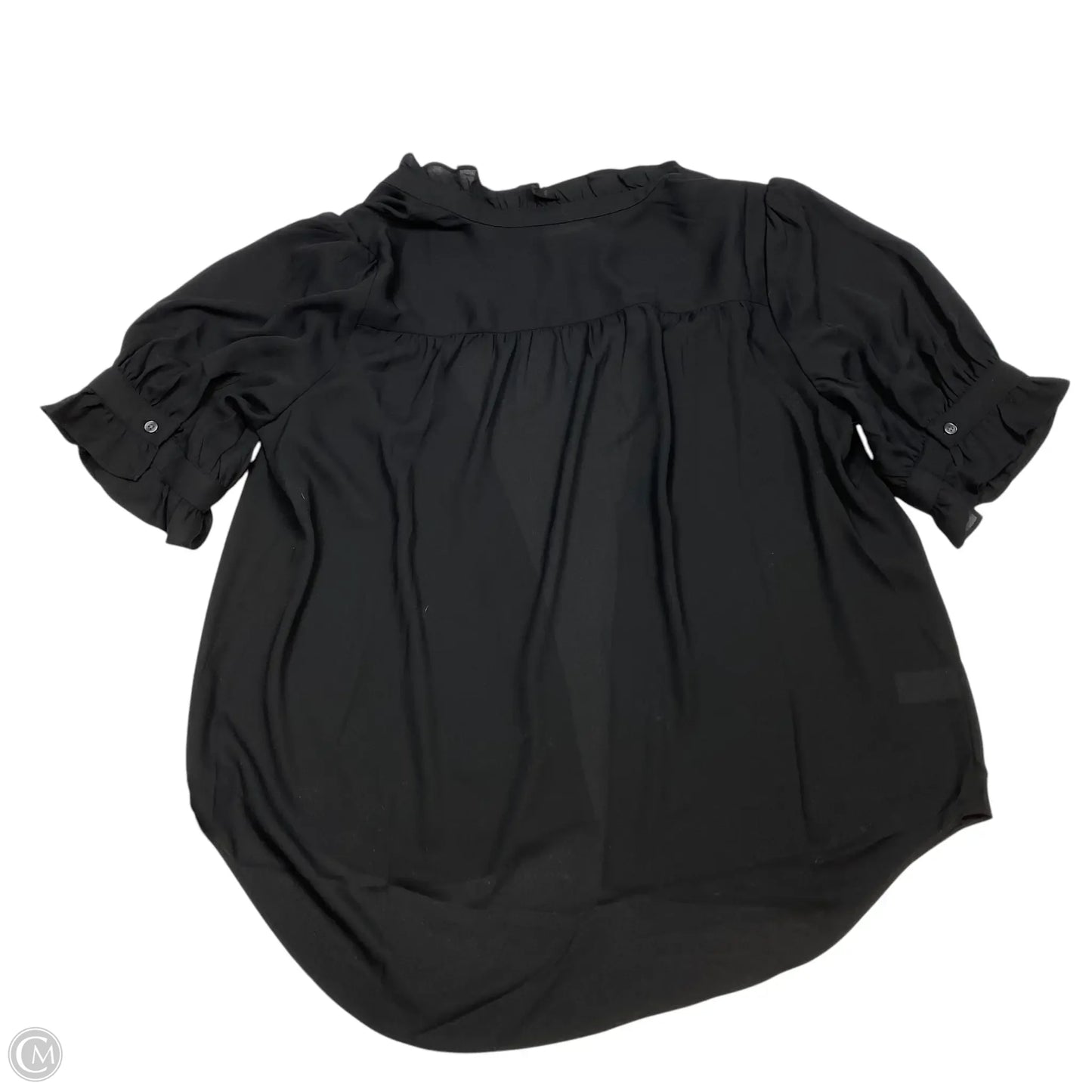 Blouse Short Sleeve By Ann Taylor In Black, Size: M