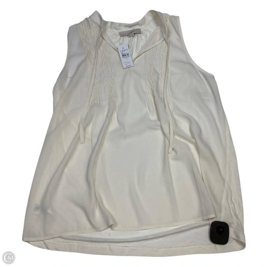 Blouse Sleeveless By Loft In Cream, Size: M
