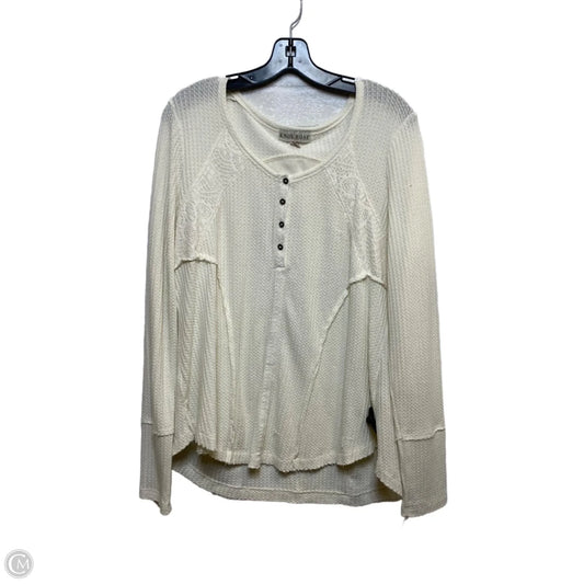 Top Long Sleeve By Knox Rose In Cream, Size: 1x