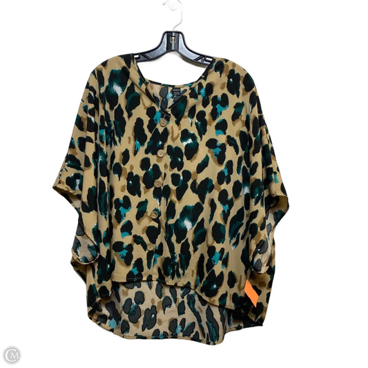 Top Short Sleeve By Shein In Animal Print, Size: Xl