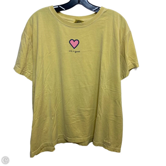 Top Short Sleeve Basic By Life Is Good In Yellow, Size: Xl