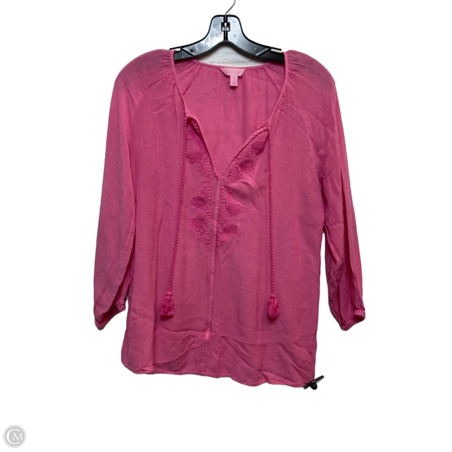 Top Long Sleeve Designer By Lilly Pulitzer In Pink, Size: M