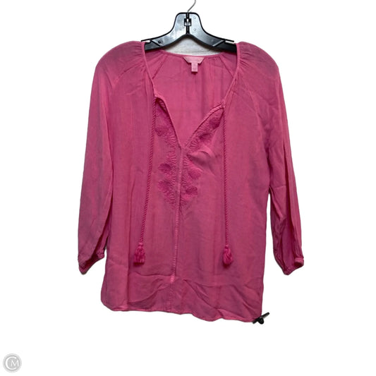 Top Long Sleeve Designer By Lilly Pulitzer In Pink, Size: M