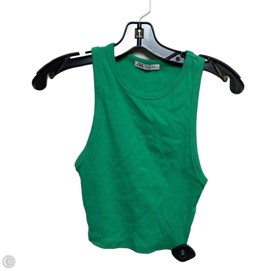 Top Sleeveless Basic By Zara In Green, Size: S