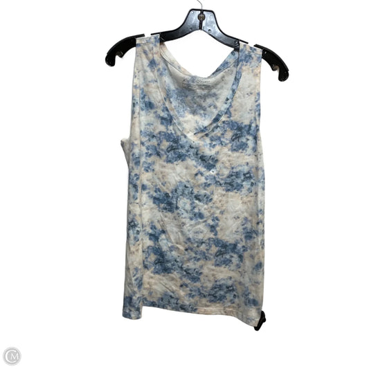 Top Sleeveless By Eddie Bauer In Blue & Cream, Size: M