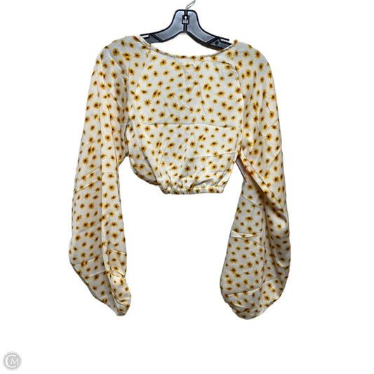 Blouse Long Sleeve By We Wore What In Yellow, Size: Xs