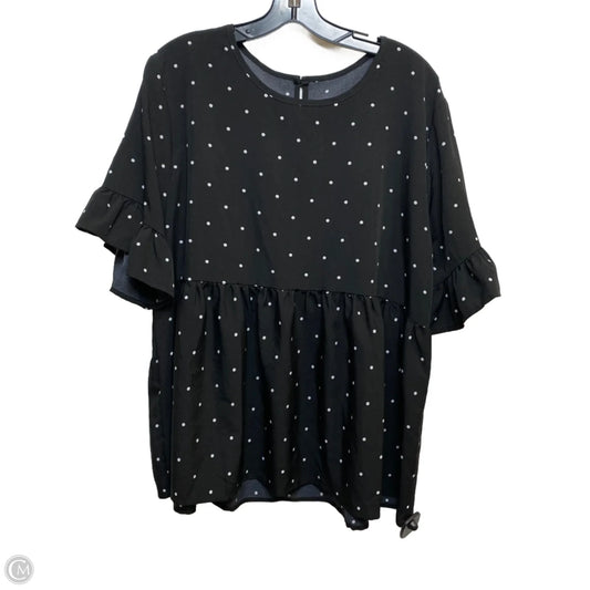 Top Short Sleeve By Shein In Black, Size: 2x