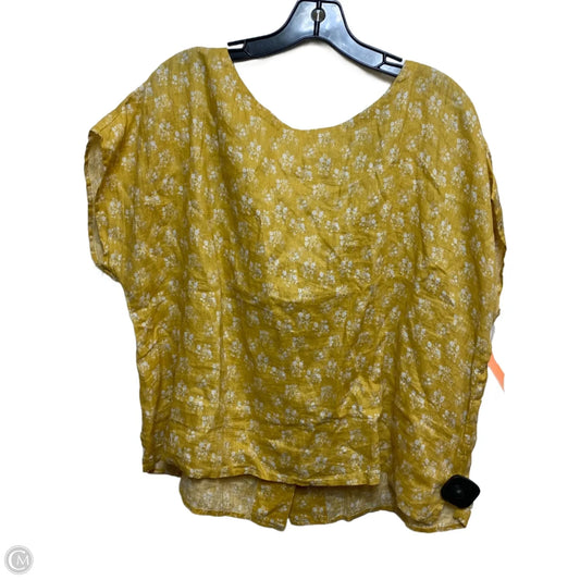 Top Short Sleeve By Cynthia Rowley In Yellow, Size: L