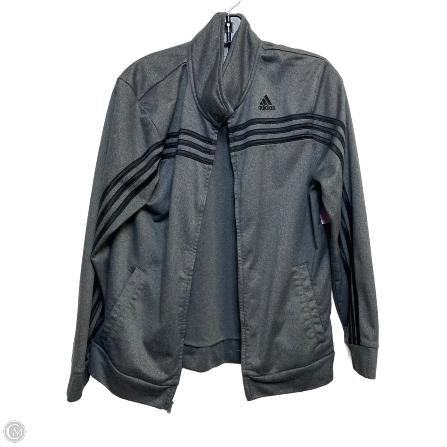 Athletic Jacket By Adidas In Grey, Size: Xl