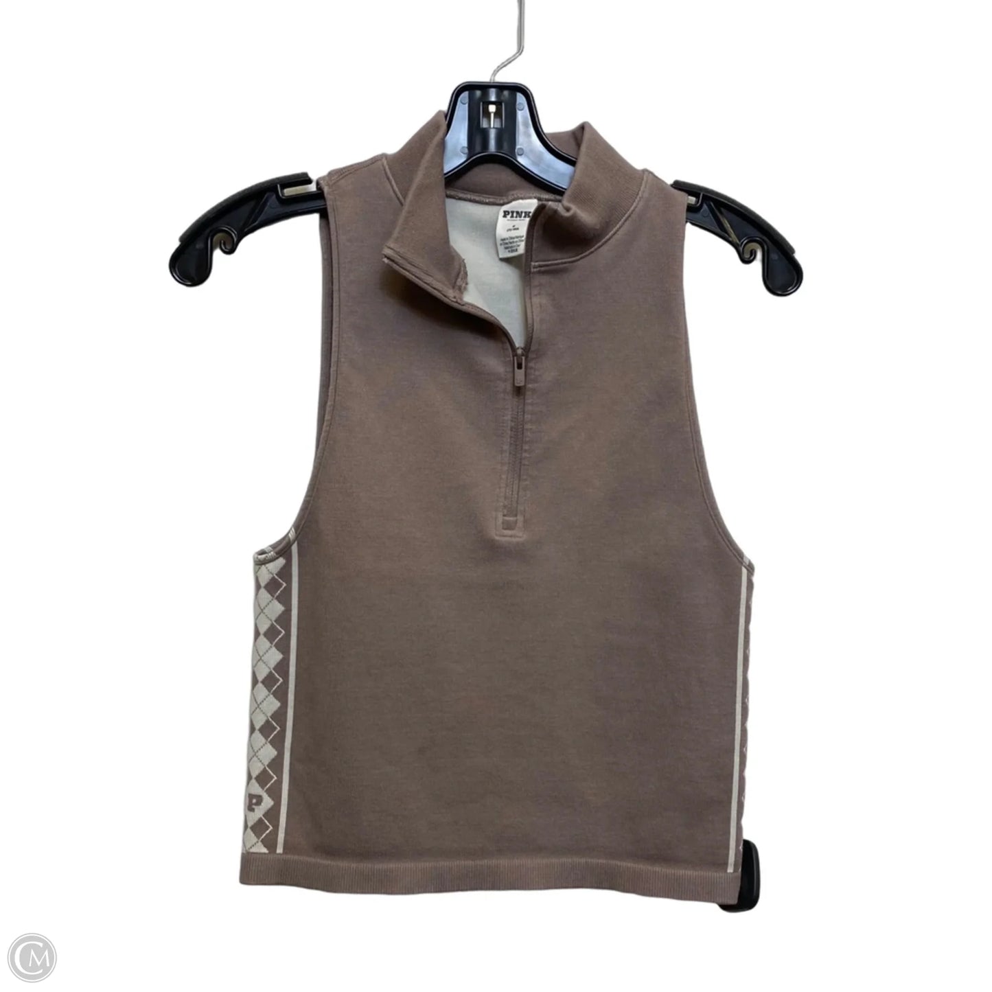 Top Sleeveless By Pink In Tan, Size: M