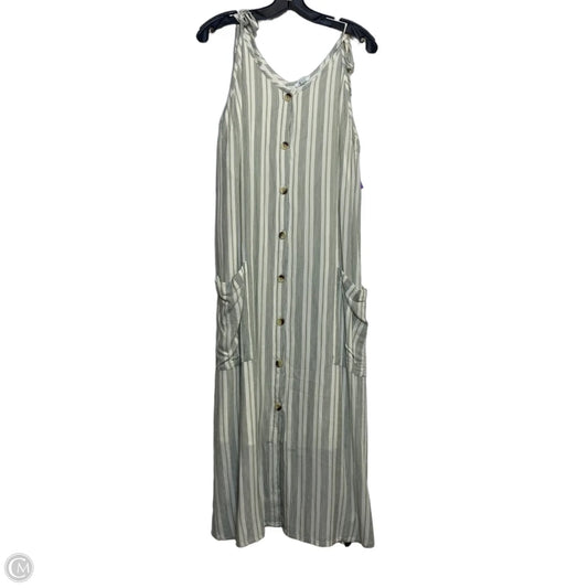 Dress Casual Maxi By Dip In Green & White, Size: L
