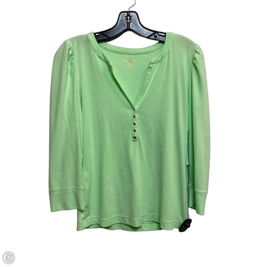 Top Long Sleeve Designer By Lilly Pulitzer In Green, Size: M