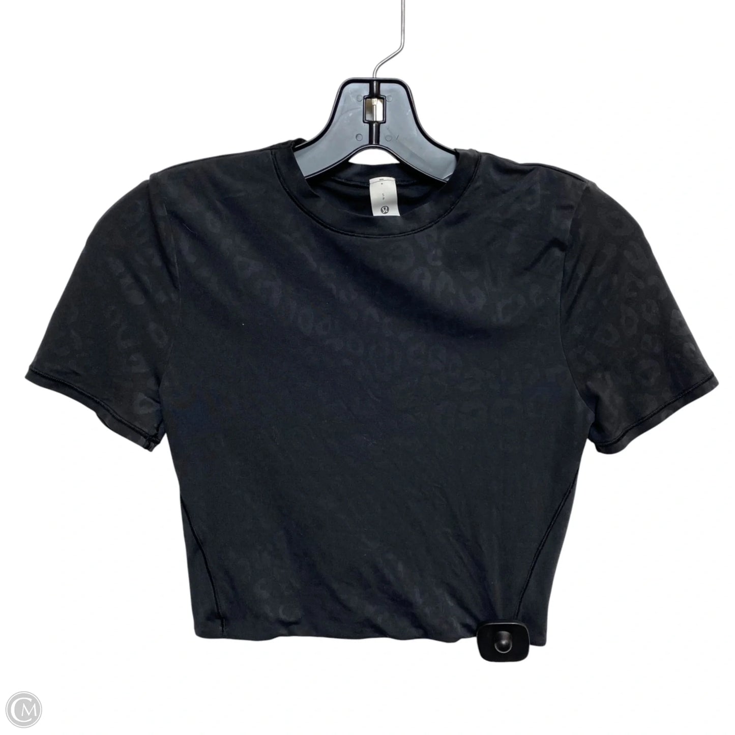 Athletic Top Short Sleeve By Lululemon In Black, Size: S