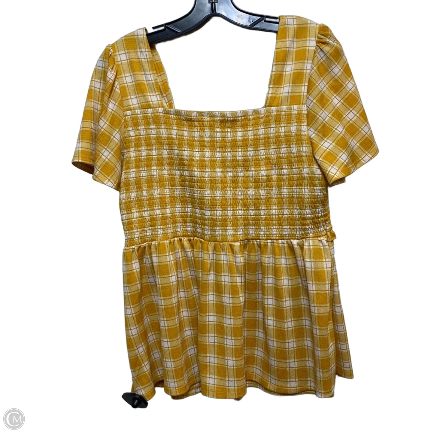 Top Short Sleeve By Cato In Yellow, Size: L