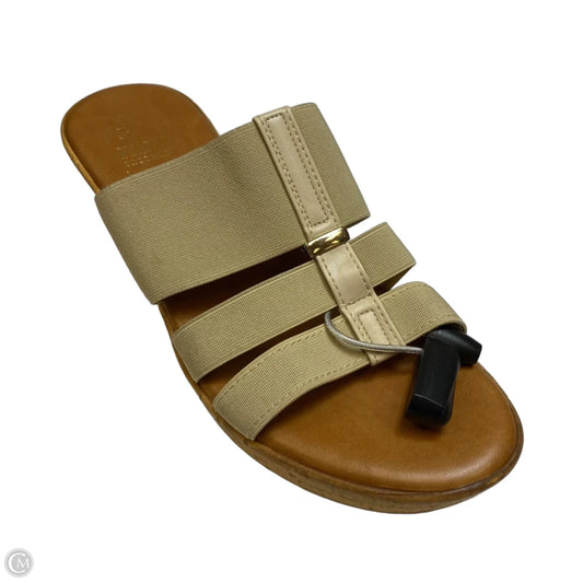 Sandals Heels Platform By Italian Shoemakers In Tan, Size: 9