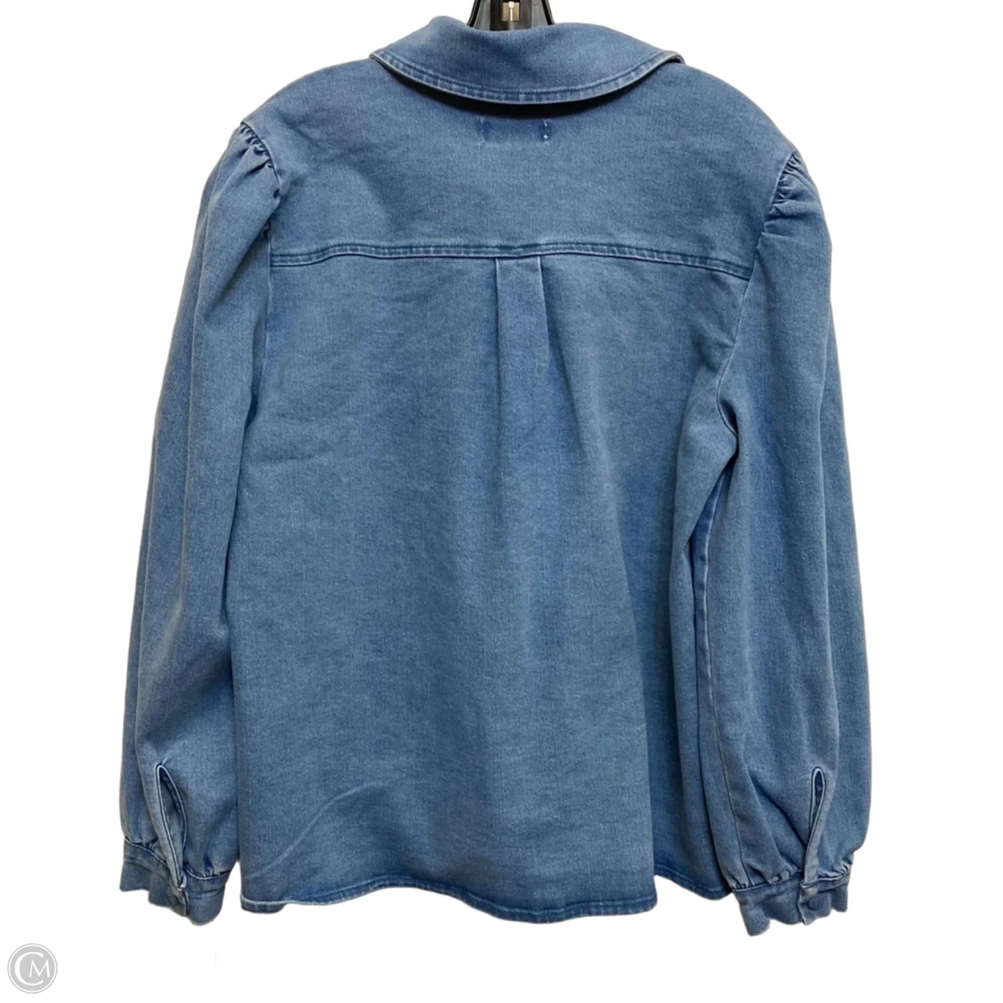Top Long Sleeve By Bagatelle In Blue Denim, Size: Xl