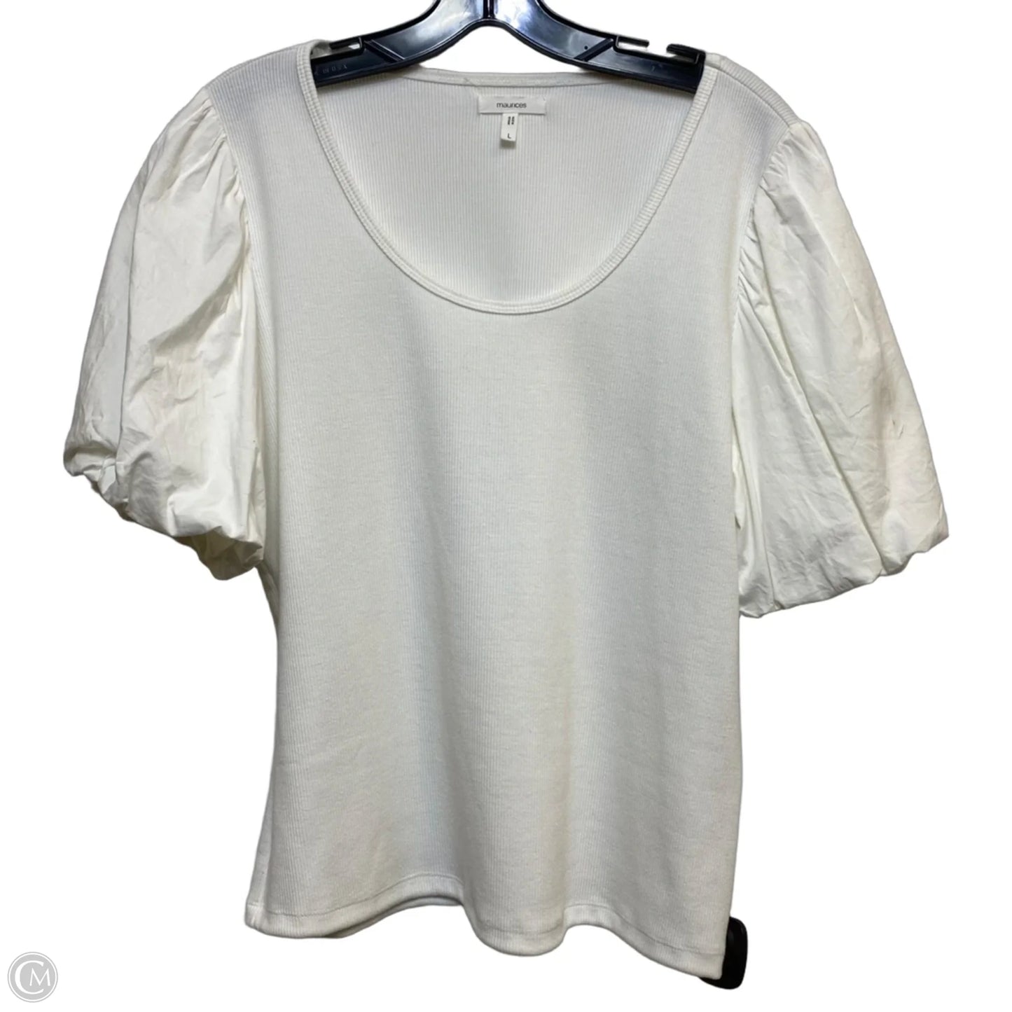Top Short Sleeve By Maurices In White, Size: L