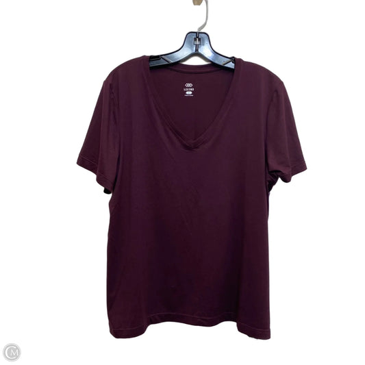 Athletic Top Short Sleeve By Legend In Purple, Size: L