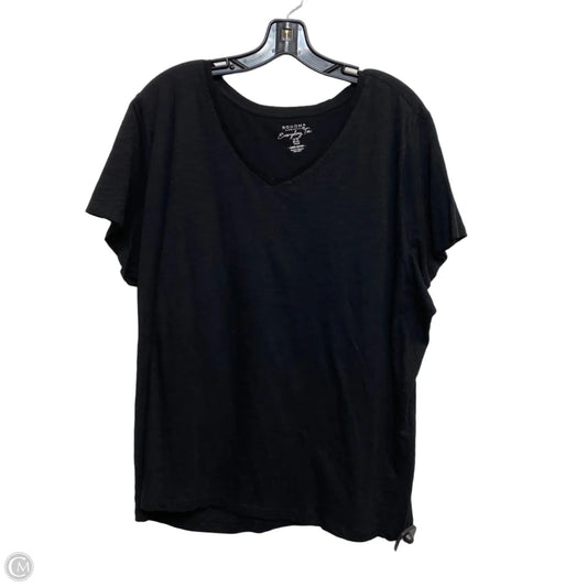 Top Short Sleeve Basic By Sonoma In Black, Size: 2x