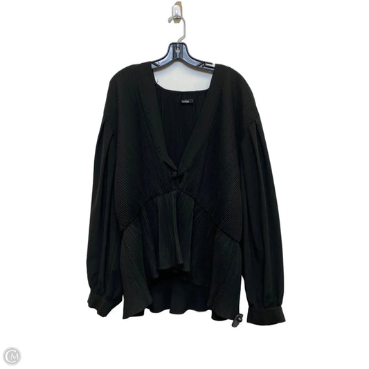 Blouse Long Sleeve By Boohoo Boutique In Black, Size: 3x