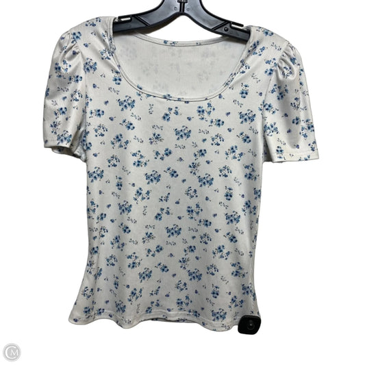 Top Short Sleeve By Shein In Blue & White, Size: S