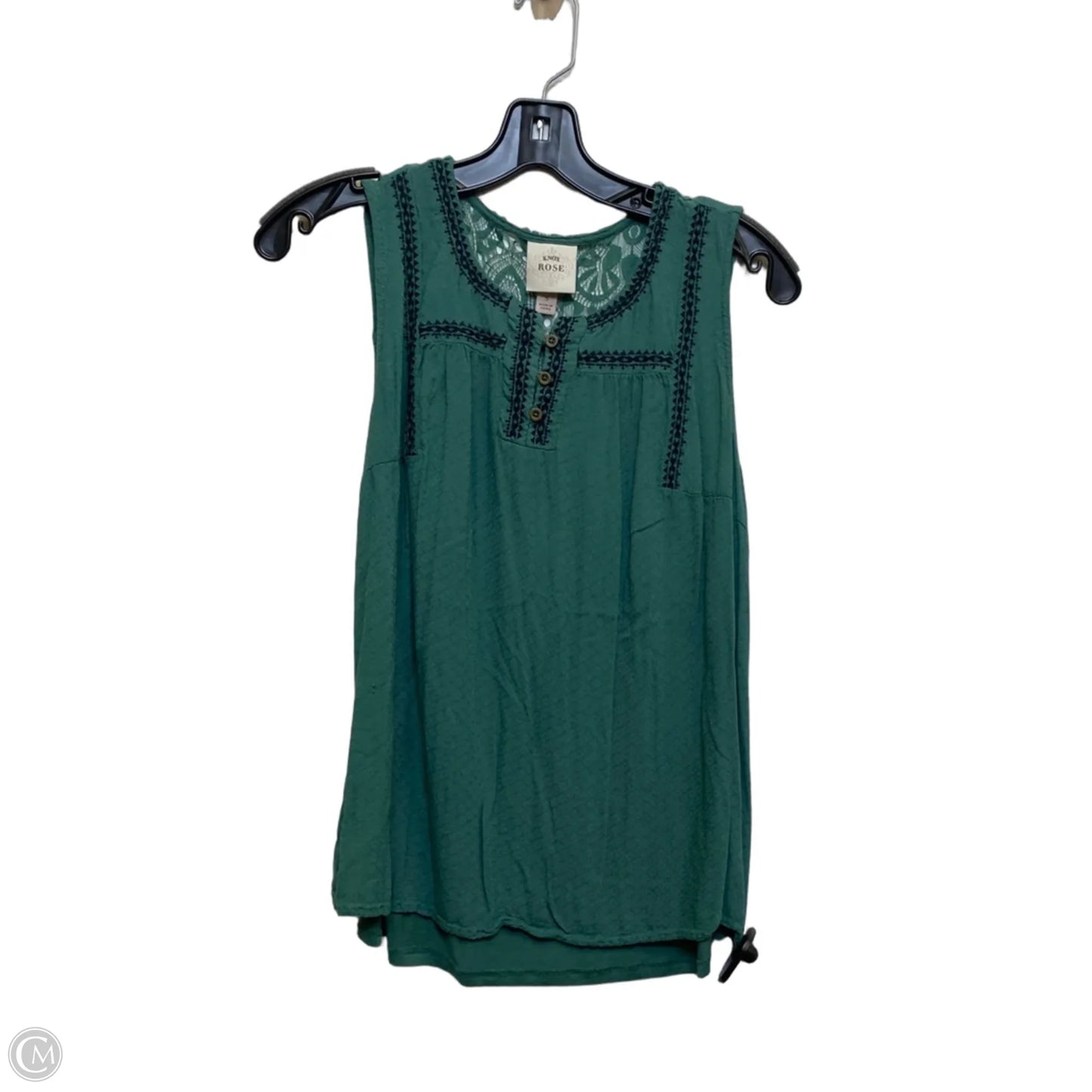 Top Sleeveless By Knox Rose In Green, Size: S