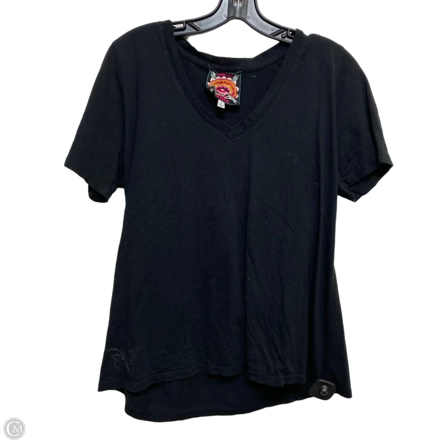 Top Short Sleeve Designer By Johnny Was In Black, Size: M