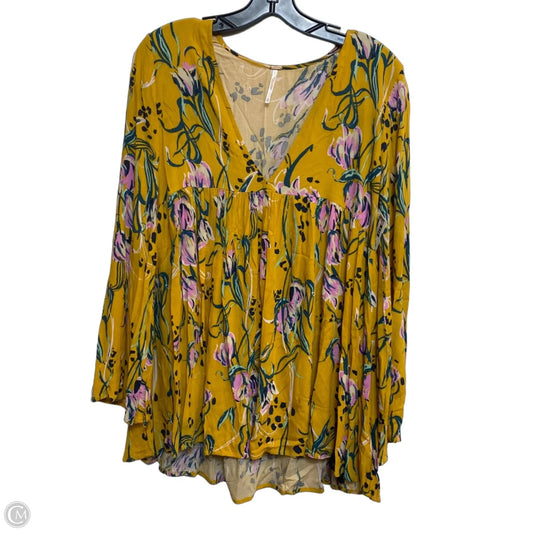 Top Long Sleeve By Free People In Yellow, Size: Xs