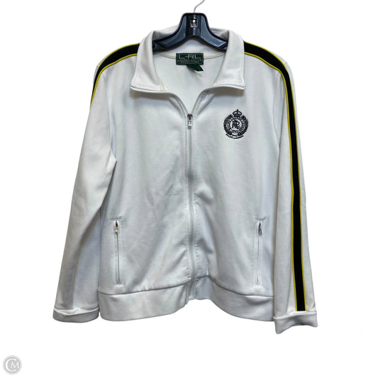 Athletic Jacket By Lauren By Ralph Lauren In White, Size: L