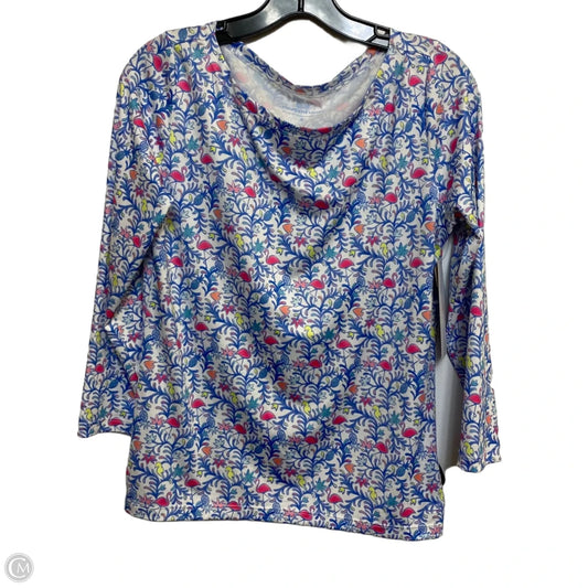 Top Long Sleeve Designer By Vineyard Vines In Blue & Pink, Size: S