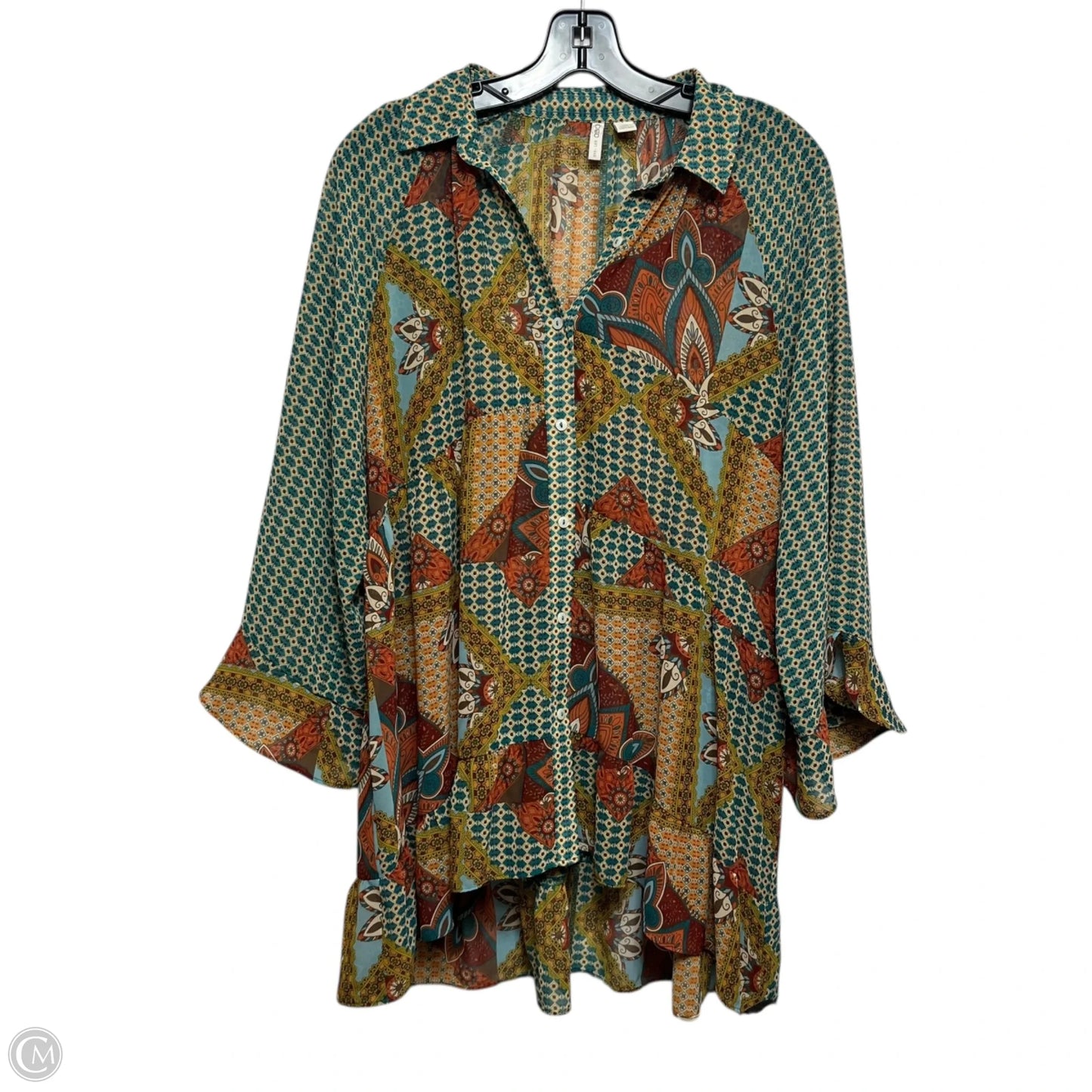 Top Long Sleeve By Cato In Green, Size: S