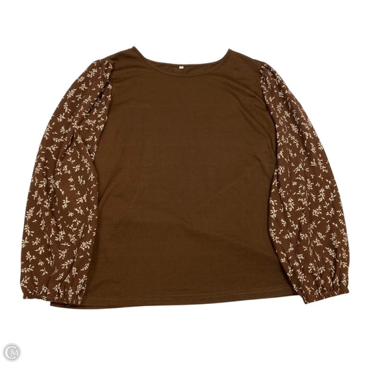 Top Long Sleeve By Clothes Mentor In Brown, Size: L