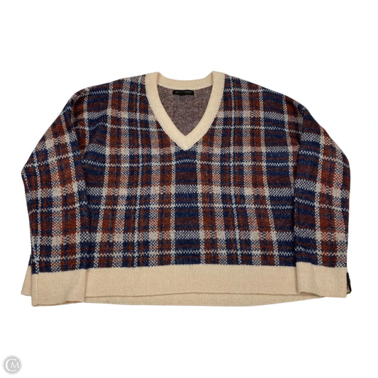 Sweater By Banana Republic In Blue & Red, Size: M