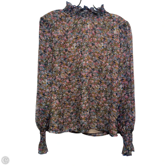 Blouse Long Sleeve By Melloday In Blue & Purple, Size: M