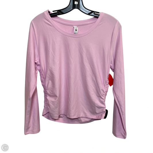 Athletic Top Long Sleeve Collar By All In Motion In Pink, Size: M