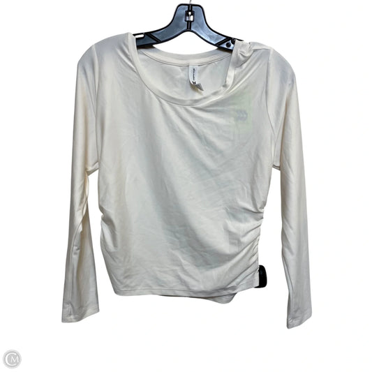 Athletic Top Long Sleeve Collar By All In Motion In Cream, Size: M