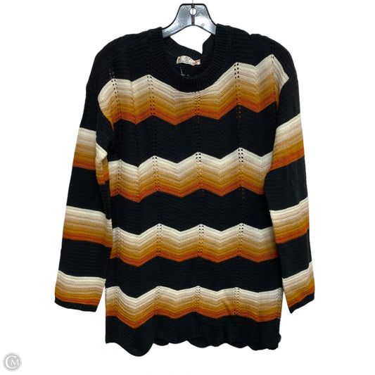 Sweater By Fct With Love In Black & Cream, Size: L