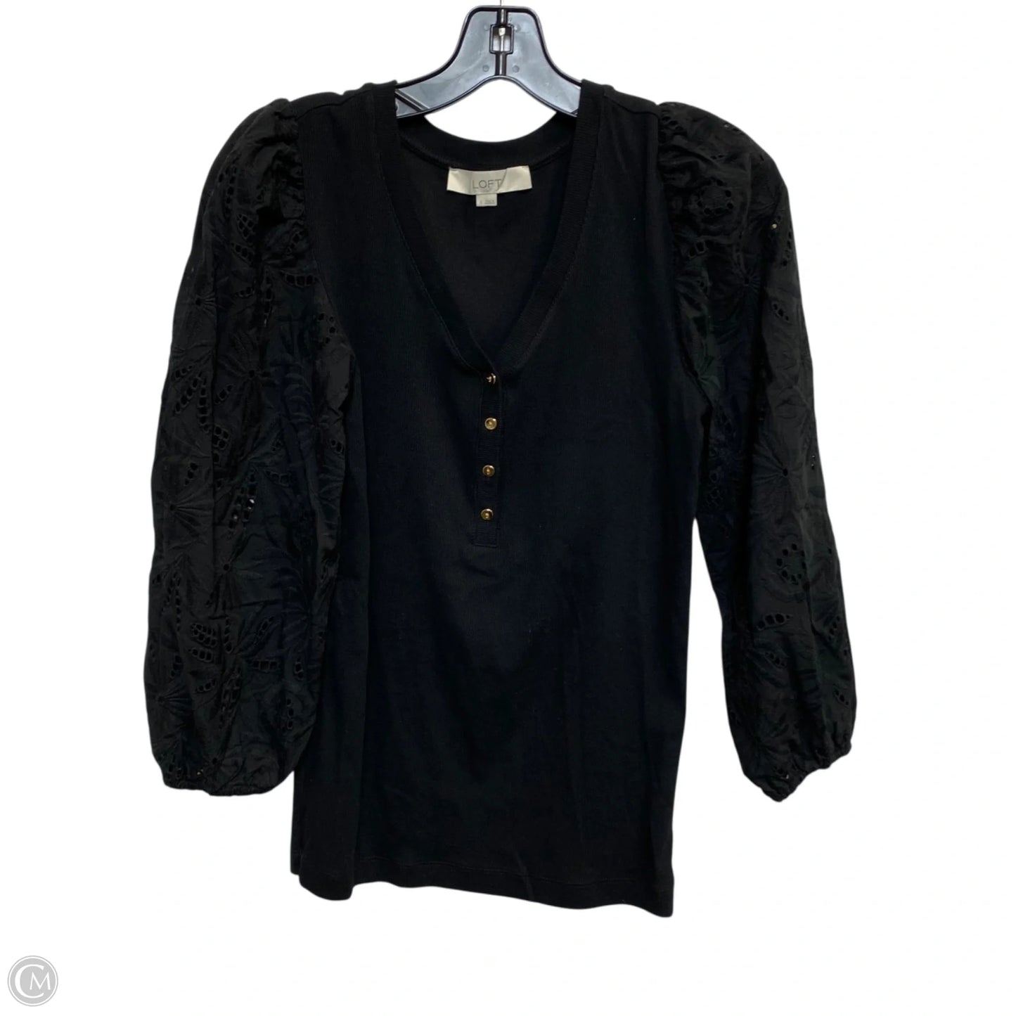 Top Long Sleeve By Loft In Black, Size: S
