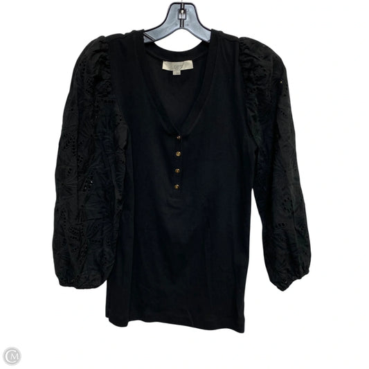 Top Long Sleeve By Loft In Black, Size: S