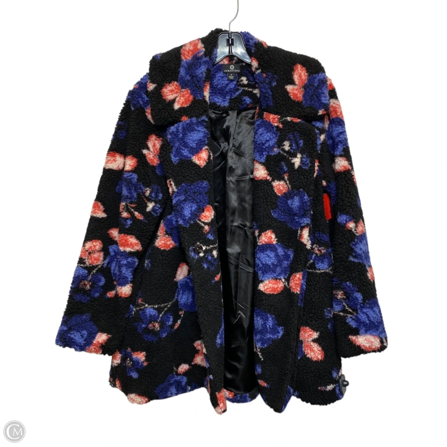 Jacket Fleece By Curations  In Black & Blue, Size: M