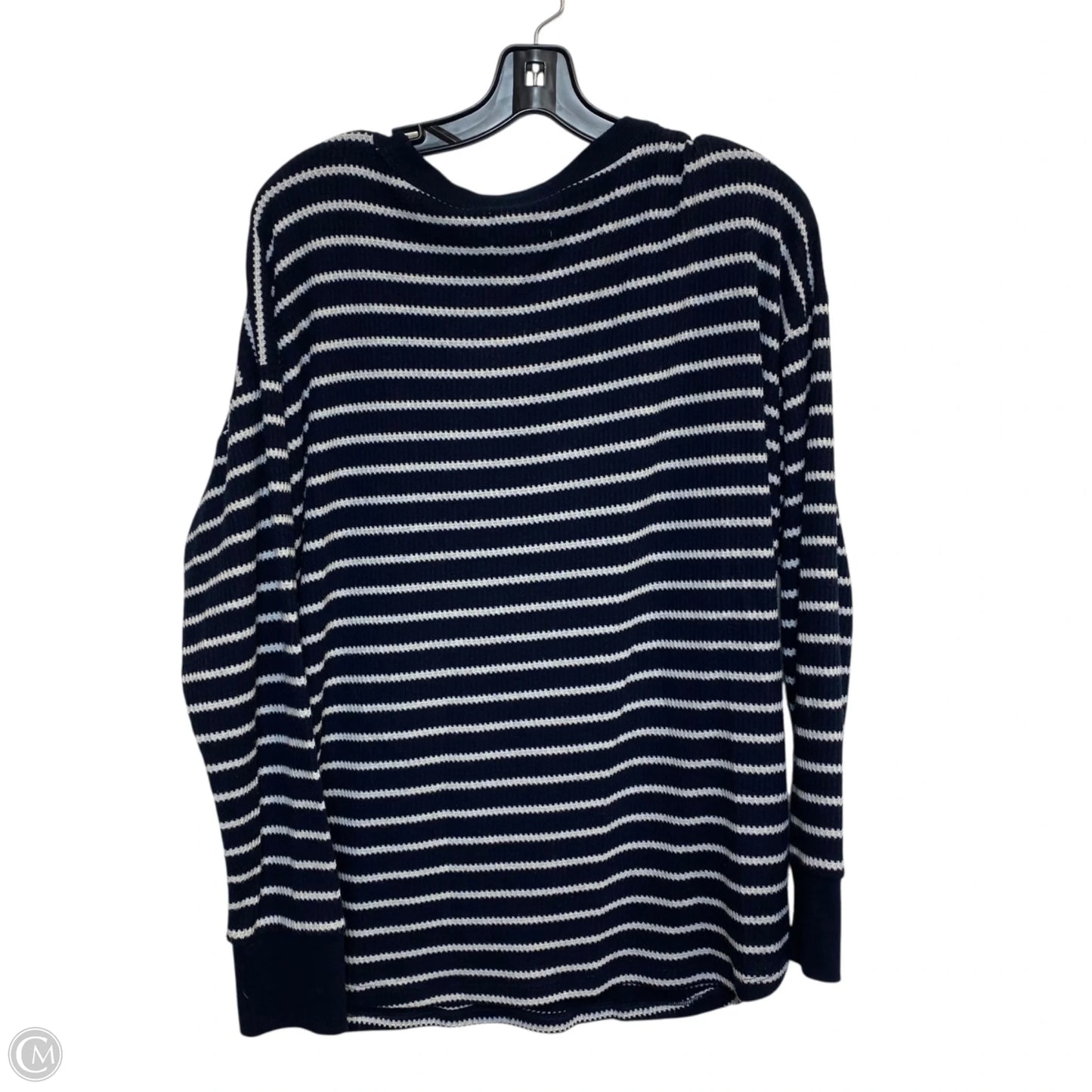 Top Long Sleeve By Lou And Grey In Blue & White, Size: L