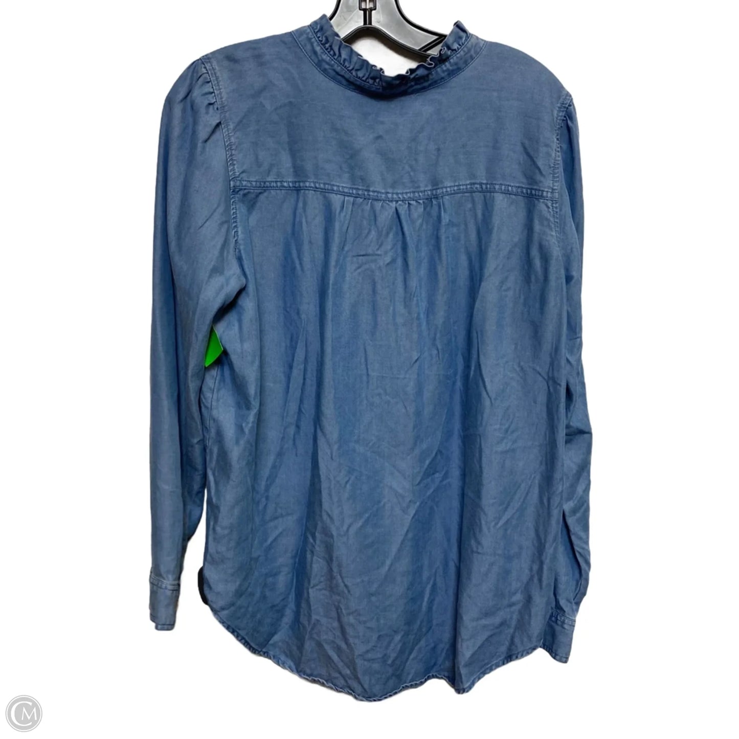 Top Long Sleeve By Loft In Blue Denim, Size: M