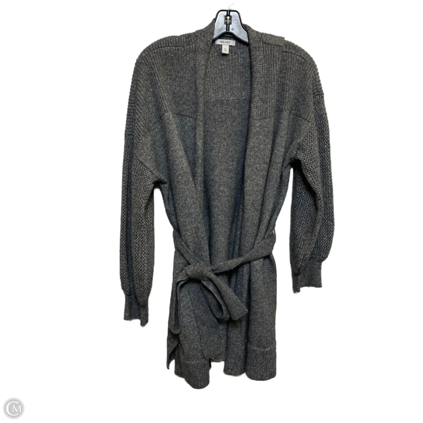Sweater Cardigan By Nine West In Grey, Size: Xl