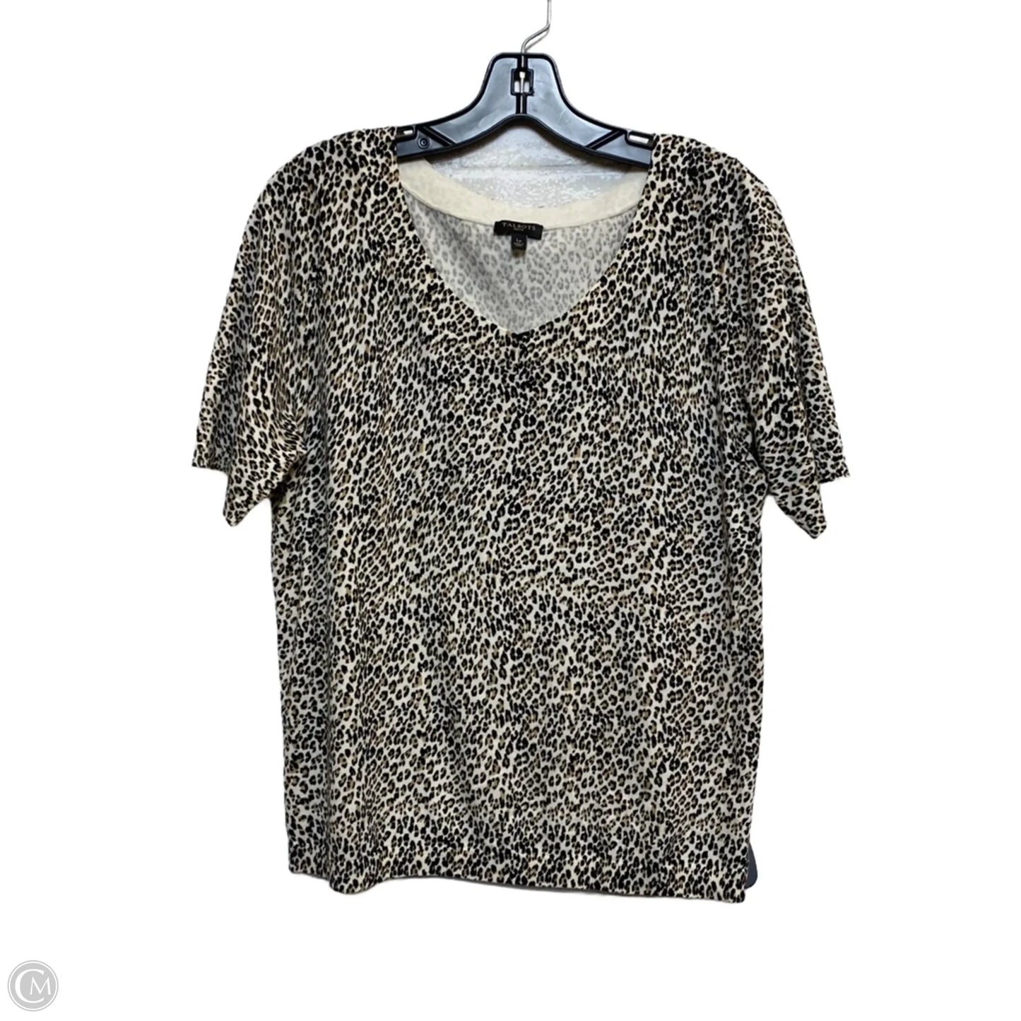 Top Short Sleeve By Talbots In Animal Print, Size: Lp