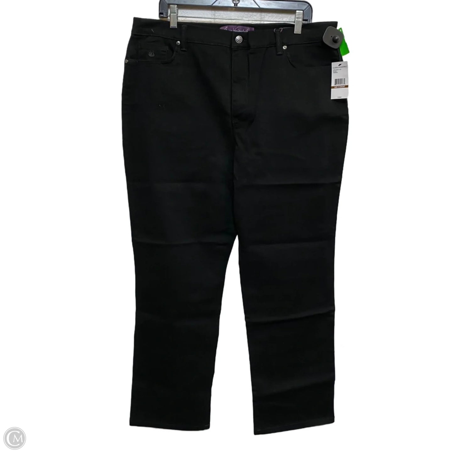 Jeans Straight By Gloria Vanderbilt In Black Denim, Size: 18