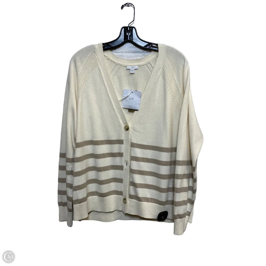 Sweater Cardigan By J. Jill In Cream, Size: L